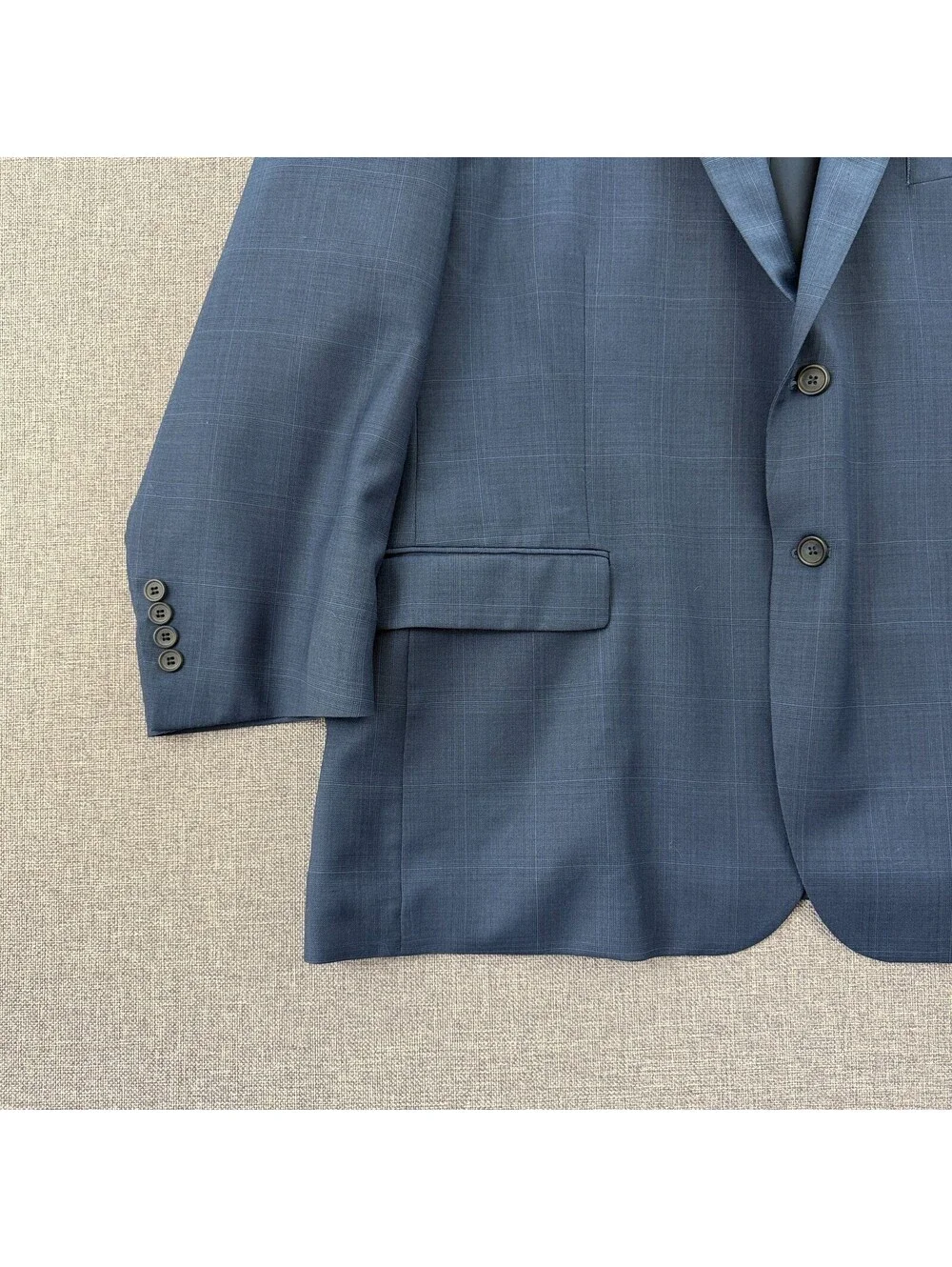 Pronto Uomo Platinum 52R Blue Plaid 2 Button Sport Coat Blazer Modern Fit